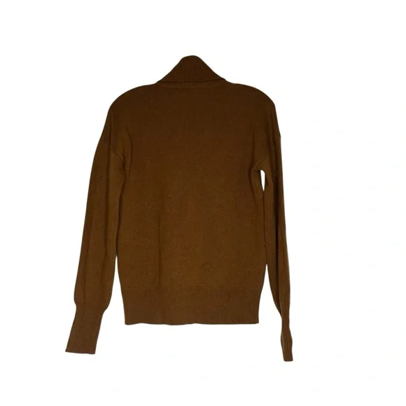 Theory Cashmere Drop Shoulder Turtleneck Sweater in Camel size P - Picture 3 of 5